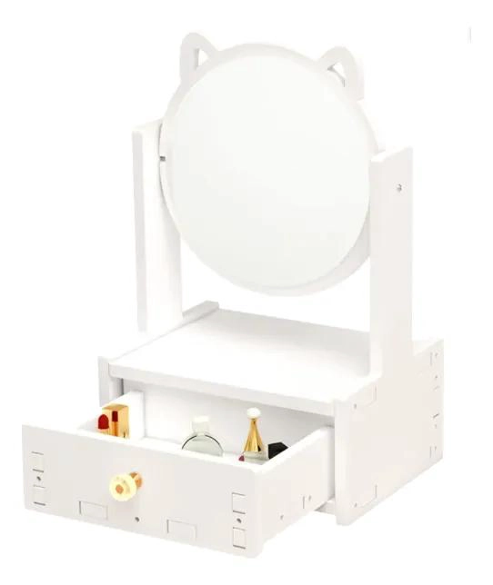 ORGANIZADOR DE MAQUILLAJE CON ESPEJO GIRATORIO Y ALMACENAMIENTO - 1