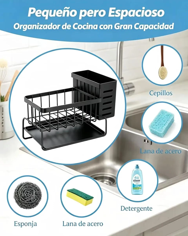 ESCURRIDOR DE COCINA CON DISEÑO MODERNO Y DRENAJE AUTOMATICO - 4