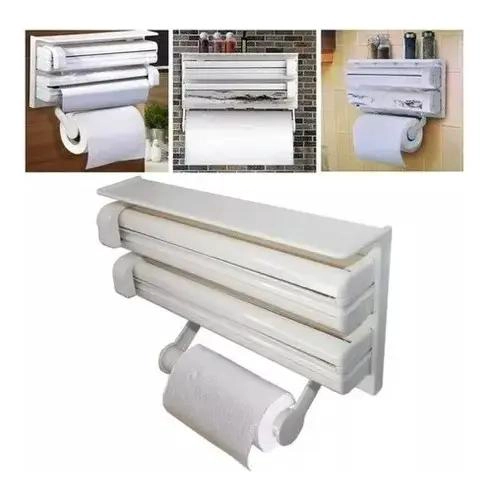DISPENSADOR TRIPLE DE FILM Y TOALLAS PARA COCINA - 1