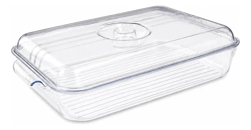 BANDEJA ACRILICA MULTIUSO CON TAPA PARA REFRIGERADOR - 1