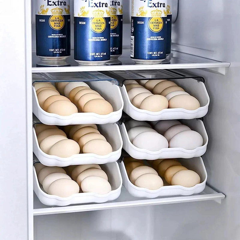 ORGANIZADOR DE HUEVOS TRANSPARENTE PARA COCINA Y REFRIGERADOR - 2