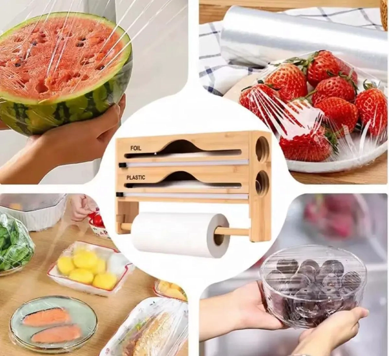 DISPENSADOR ORGANIZADOR DE COCINA EN BAMBU CON 3 COMPARTIMENTOS - 2