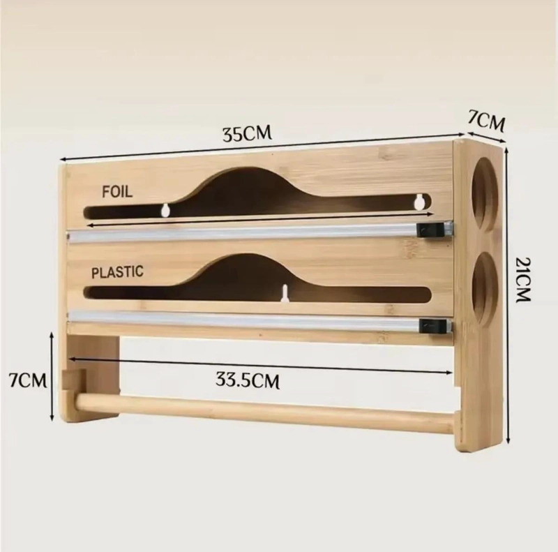 DISPENSADOR ORGANIZADOR DE COCINA EN BAMBU CON 3 COMPARTIMENTOS - 3