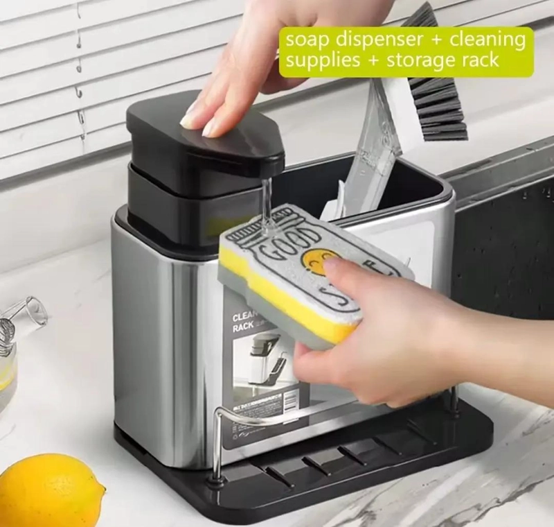 DISPENSADOR DE JABON Y ESPONJA PARA COCINA ORGANIZADOR - 2