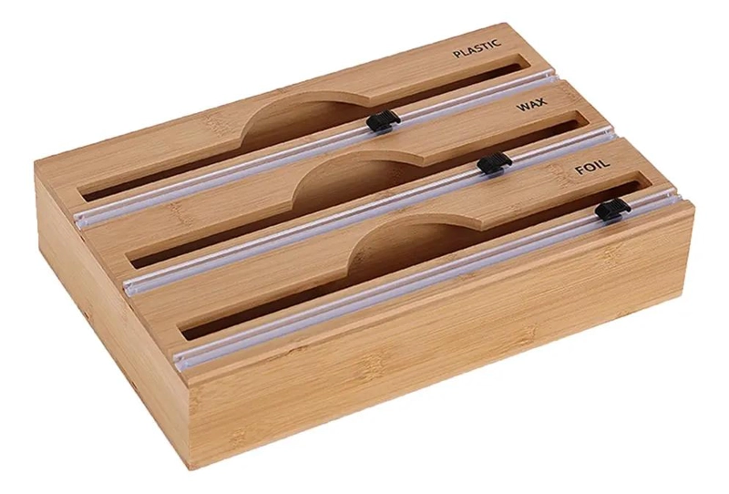 ORGANIZADOR DE FILM Y ALUMINIO DE BAMBU PARA COCINA - 1