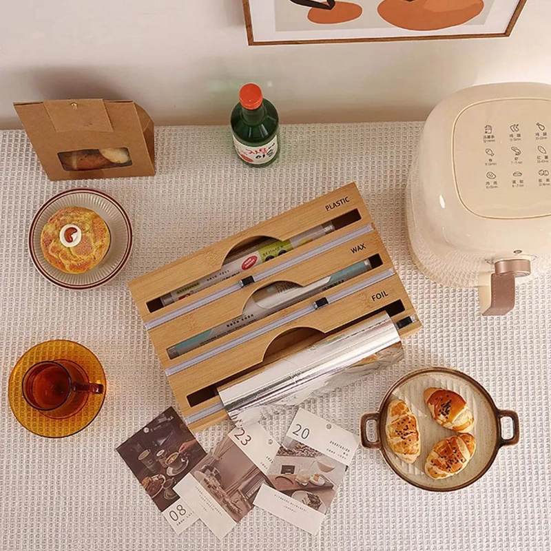 ORGANIZADOR DE FILM Y ALUMINIO DE BAMBU PARA COCINA - 2