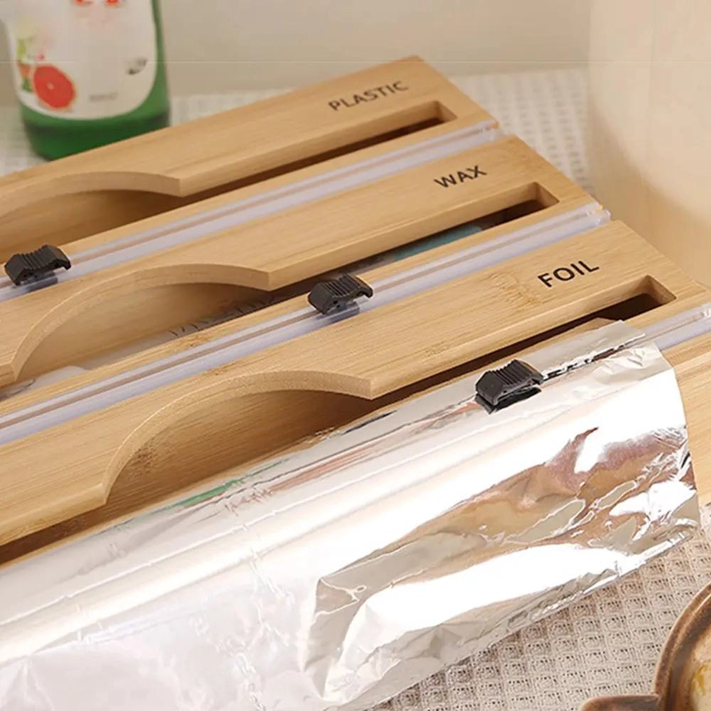 ORGANIZADOR DE FILM Y ALUMINIO DE BAMBU PARA COCINA - 7