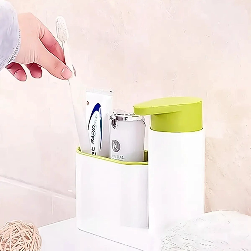 DISPENSADOR DE JABON Y PORTA ESPONJA PARA FREGADERO BLANCO - 5
