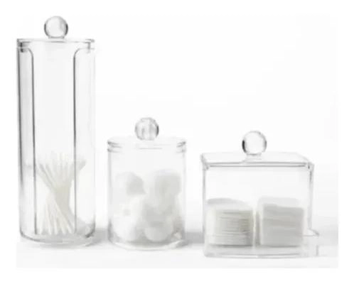 SET DE ORGANIZADORES ACRILICOS TRANSPARENTES PARA BAÑO Y TOCADOR - 1