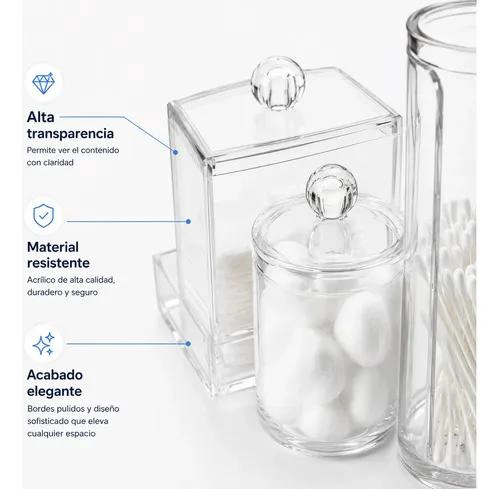 SET DE ORGANIZADORES ACRILICOS TRANSPARENTES PARA BAÑO Y TOCADOR - 5