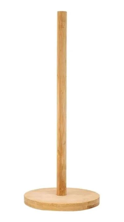 PORTA ROLLO DE COCINA EN BAMBU NATURAL CON BASE ESTABLE - 1