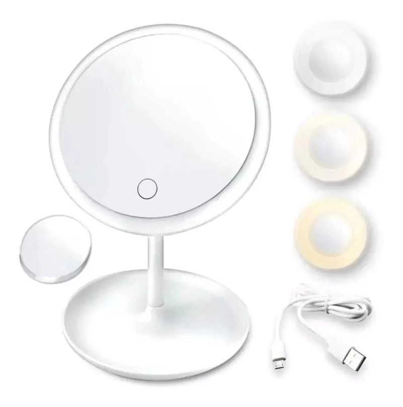 ESPEJO DE MAQUILLAJE CON LUZ LED Y TACTIL - 1