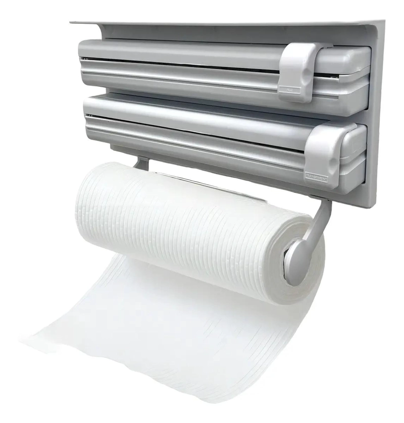 DISPENSADOR TRIPLE DE PAPEL PARA COCINA COLOR BLANCO - 1