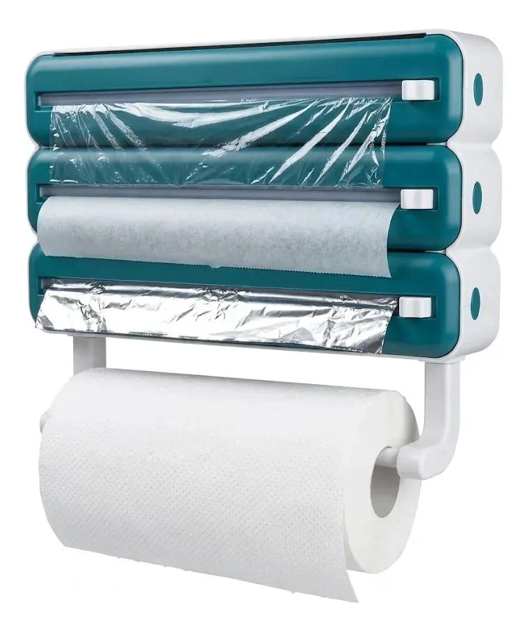 DISPENSADOR DE PAPEL PORTA ROLLO TOALLA 4 EN 1 PARA COCINA - 5
