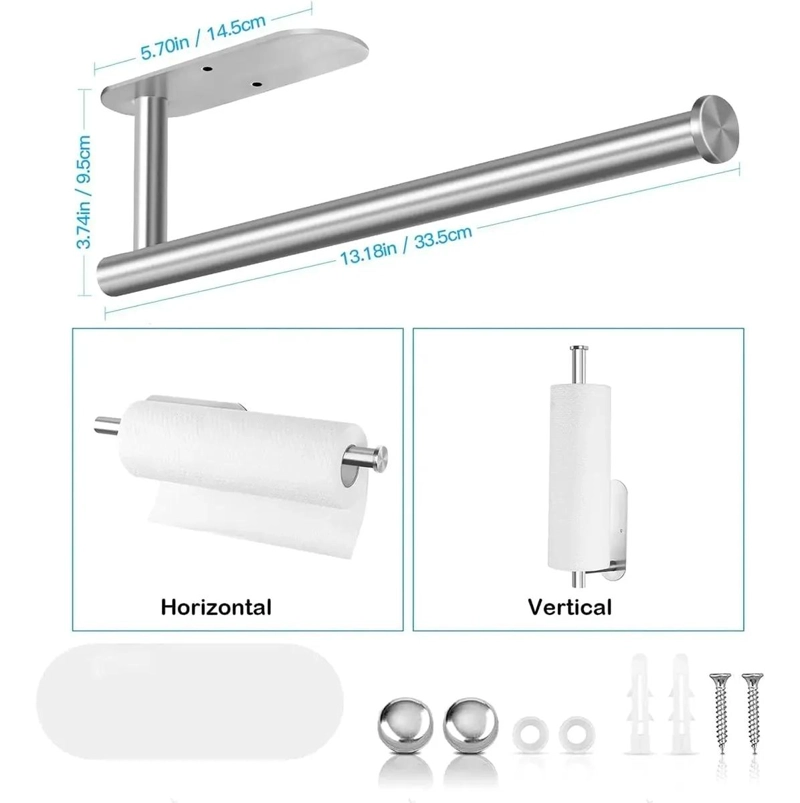 SOPORTE AUTOADHESIVO PARA TOALLAS DE PAPEL DE ACERO INOXIDABLE - 5