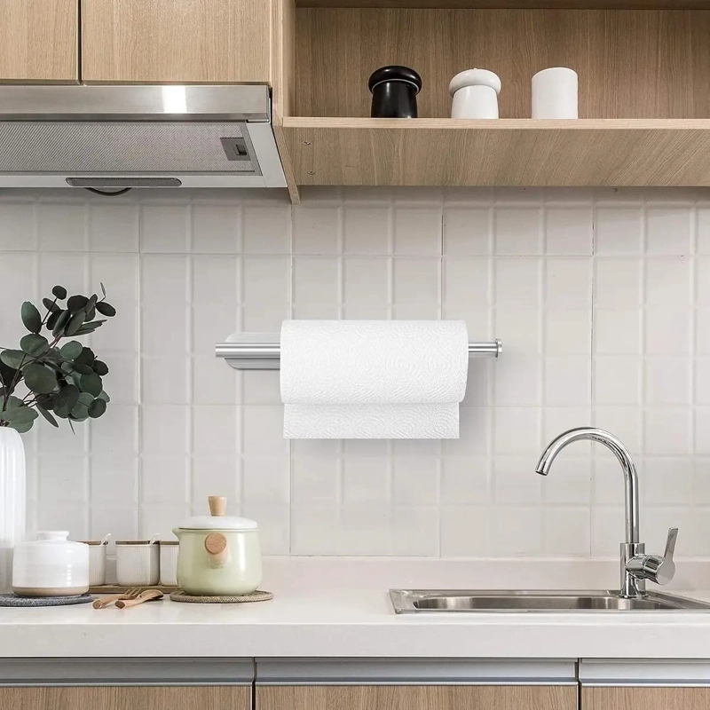 SOPORTE AUTOADHESIVO PARA TOALLAS DE PAPEL DE ACERO INOXIDABLE - 6