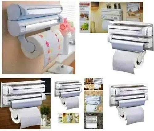 PORTA ROLLO TRIPLE PARA COCINA CON CORTANTE DESLIZANTE - 2