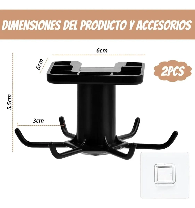 COLGADOR GIRATORIO DE UTENSILIOS DE COCINA Y BAÑO - 2