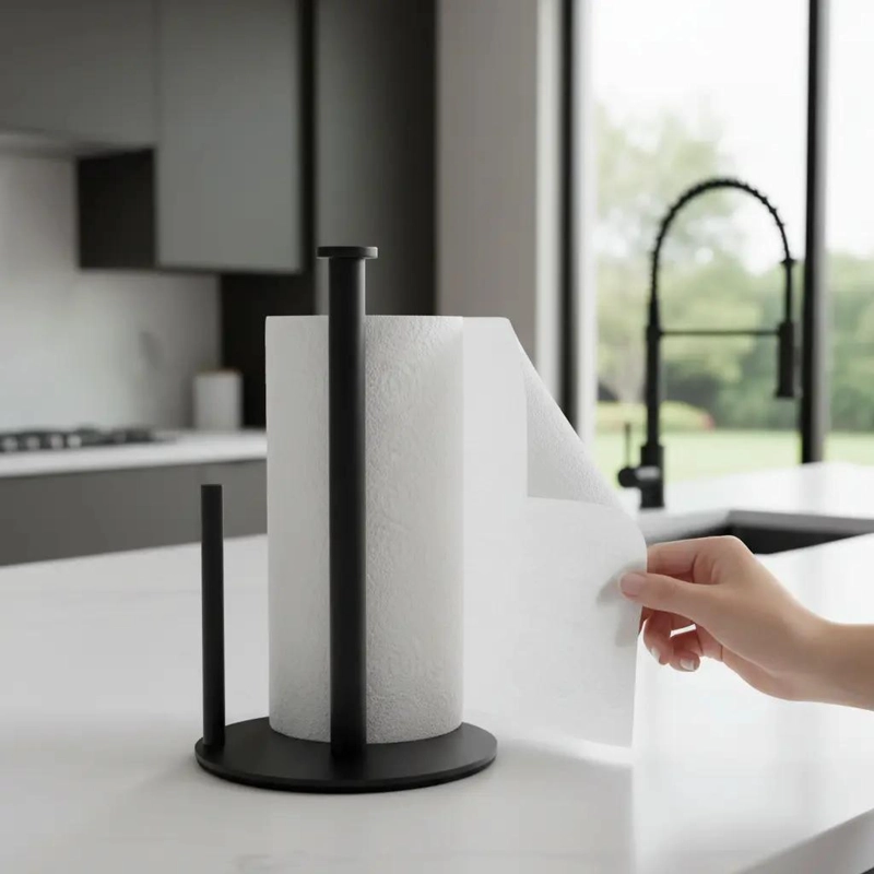 SOPORTE DE ACERO INOXIDABLE PARA TOALLAS DE PAPEL EN COCINA - 7