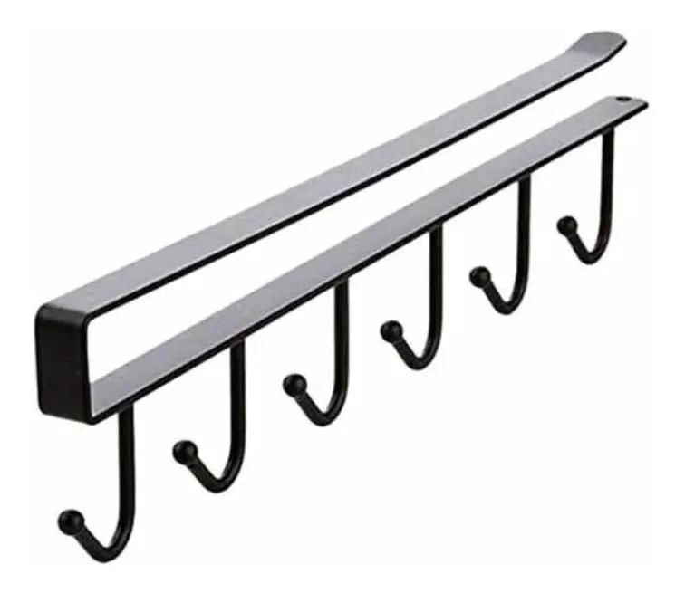SOPORTE DE METAL NEGRO PARA COLGAR UTENSILIOS DE COCINA - 1