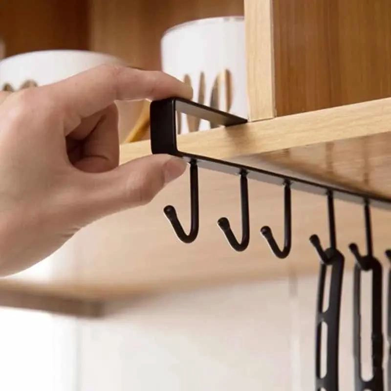 SOPORTE DE METAL NEGRO PARA COLGAR UTENSILIOS DE COCINA - 2