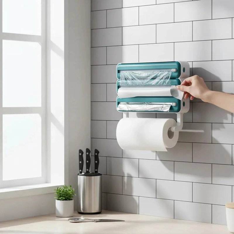 DISPENSADOR DE PAPEL TOALLA NOVA ALUSA 4 EN 1 PARA COCINA - 3