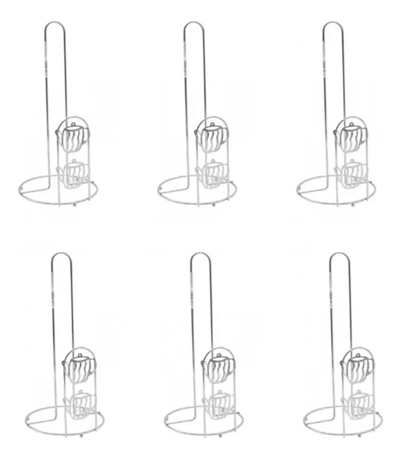 PACK DE 6 SOPORTES METALICOS PARA TOALLAS DE COCINA 26CM - 1