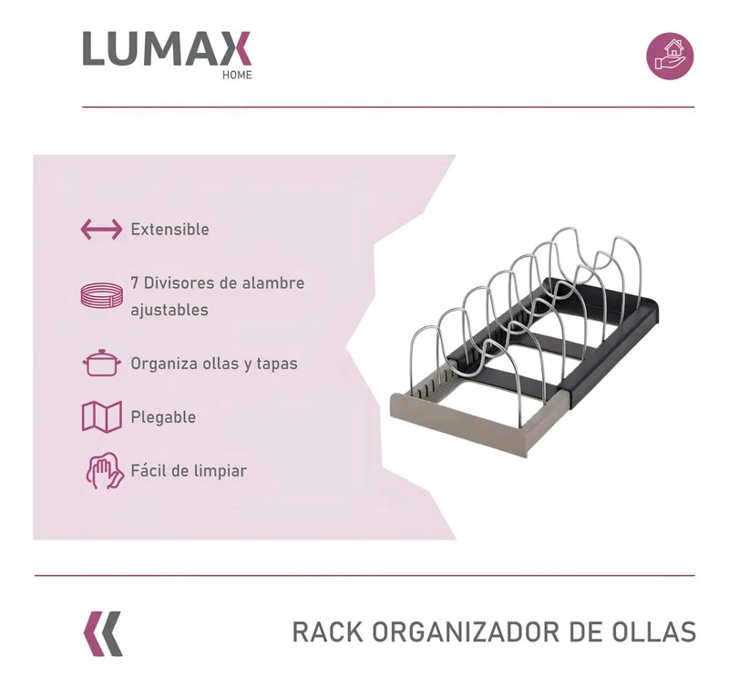 RACK ORGANIZADOR EXPANDIBLE PARA OLLAS Y UTENSILIOS DE COCINA - 2