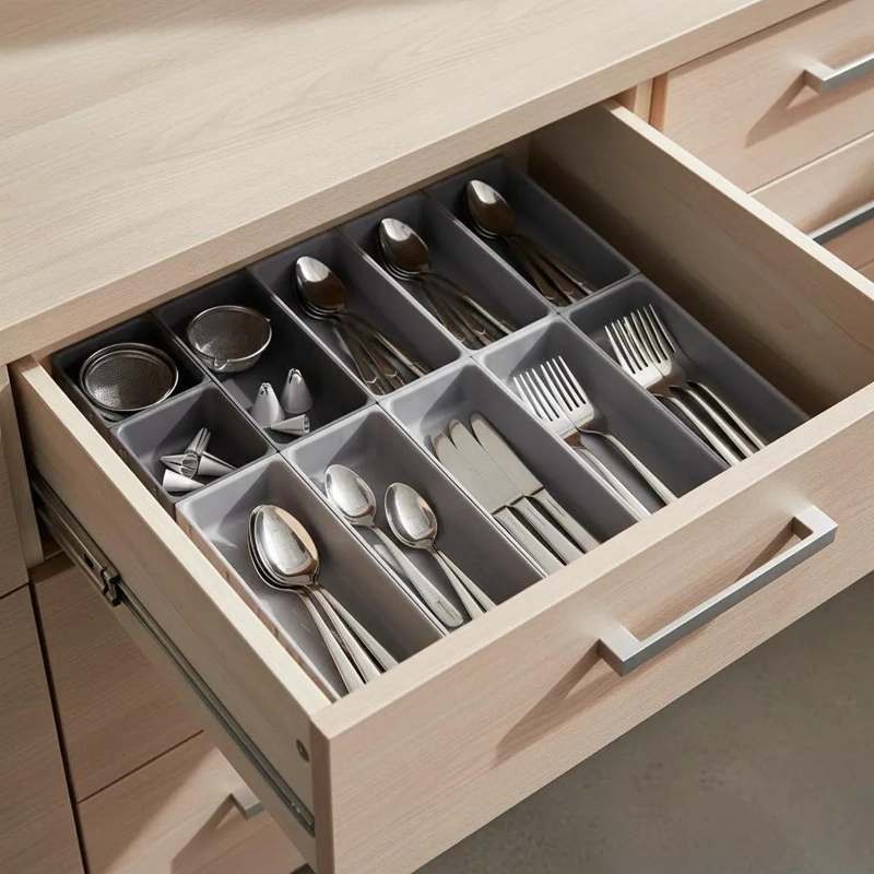 ORGANIZADOR DE CUBIERTOS CON 7 COMPARTIMENTOS PARA COCINA - 5