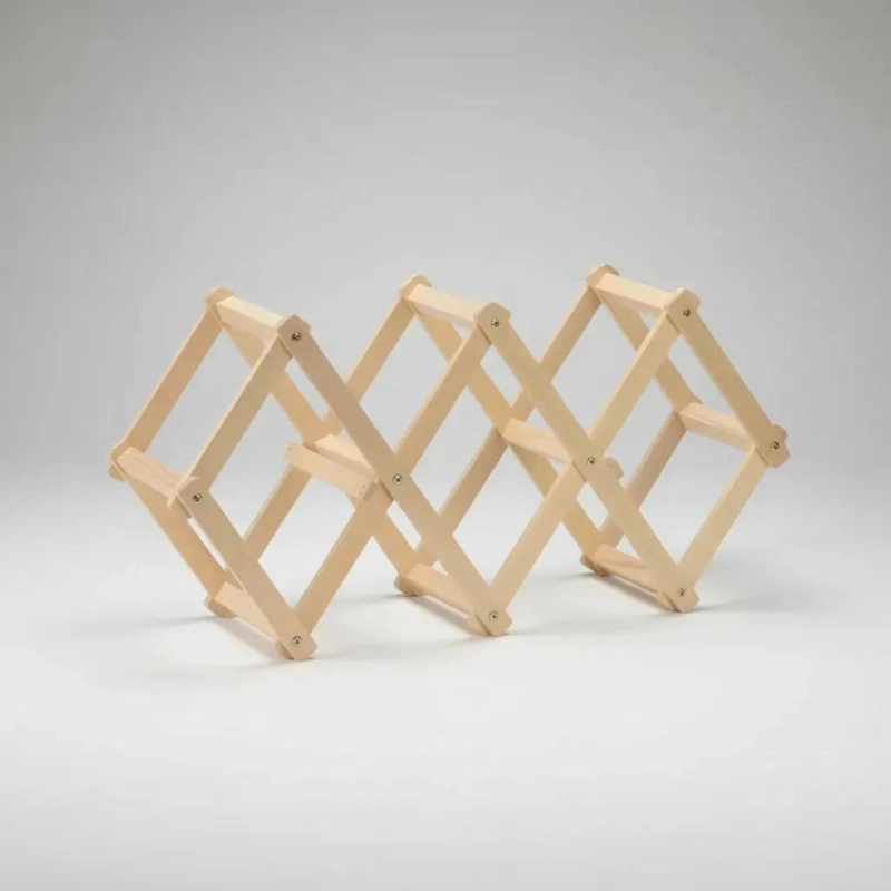ORGANIZADOR DE BAMBU PLEGABLE PARA 5 BOTELLAS DE COCINA - 1