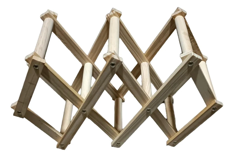 ORGANIZADOR DE BAMBU PLEGABLE PARA 5 BOTELLAS DE COCINA - 3