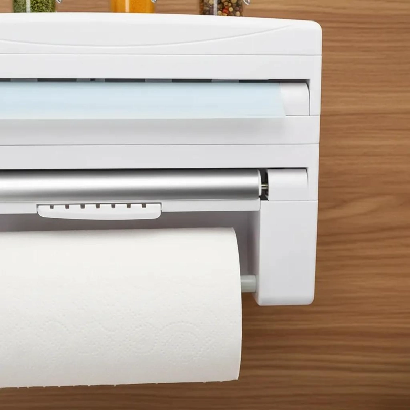 DISPENSADOR TRIPLE PARA ROLLOS DE COCINA CON CORTE DESLIZANTE - 6