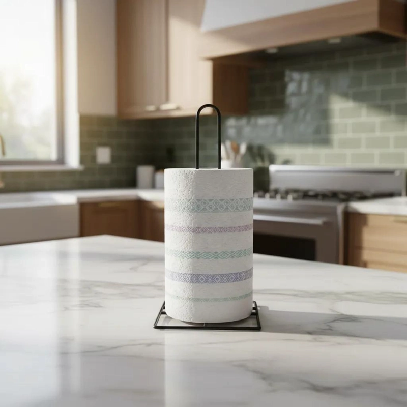 SOPORTE METALICO DECORATIVO PARA TOALLAS DE COCINA - 2