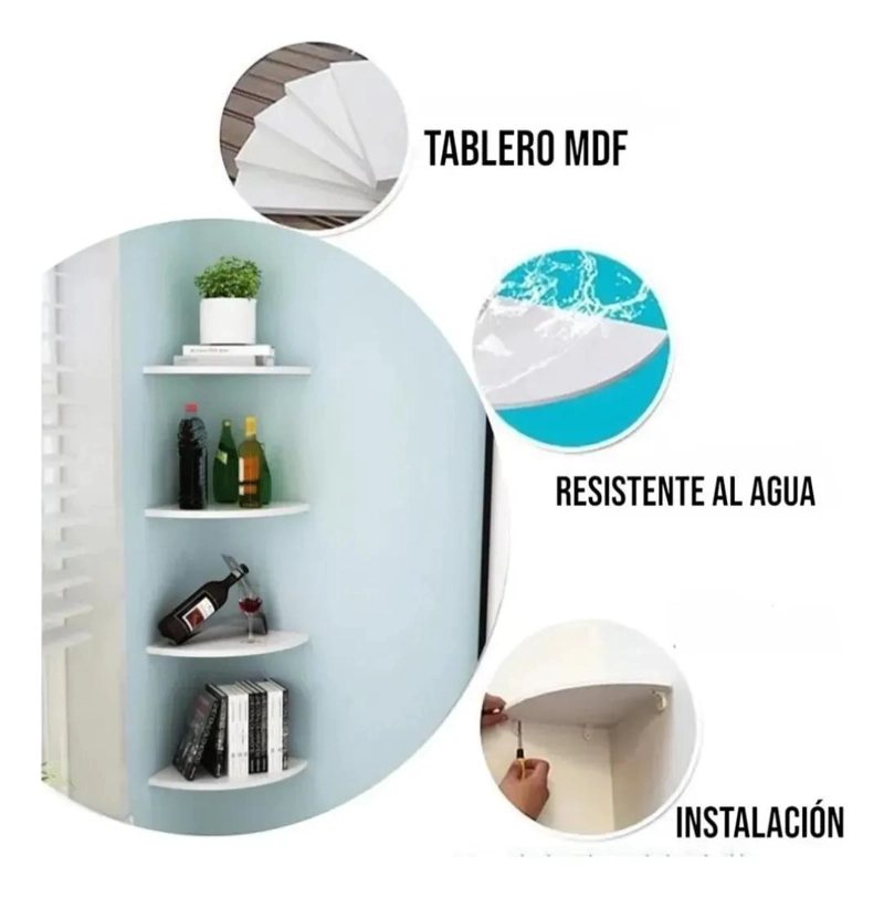 REPISA ESQUINERA FLOTANTE DE 4 NIVELES PARA DECORACION - 5