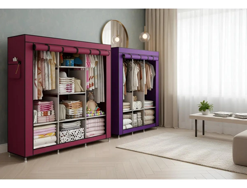 ARMARIO CLOSET ROPERO ARMABLE GRANDE COLOR CYAN 130X45X170 - 1