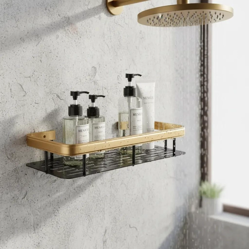 REPISA ORGANIZADORA DE DUCHA DE PARED EN ALUMINIO ELEGANTE - 3