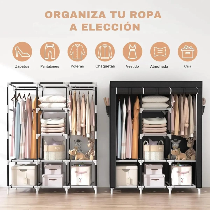 ARMARIO ARMABLE GRANDE CON 5 PISOS PARA ROPA - 3