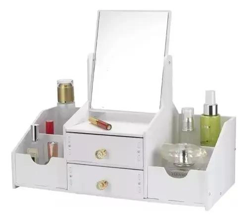 ORGANIZADOR DE CAJON PARA MAQUILLAJE CON ESPEJO Y REPISAS - 2