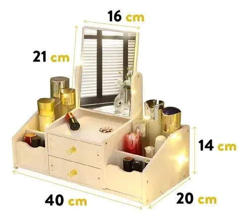 ORGANIZADOR DE CAJON PARA MAQUILLAJE CON ESPEJO Y REPISAS - 4