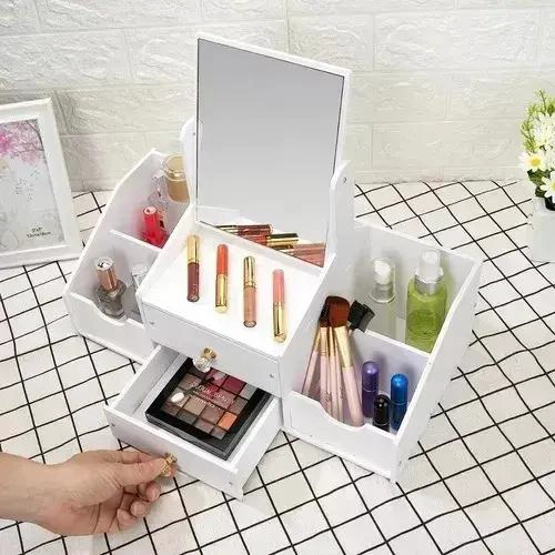 ORGANIZADOR DE CAJON PARA MAQUILLAJE CON ESPEJO Y REPISAS - 5