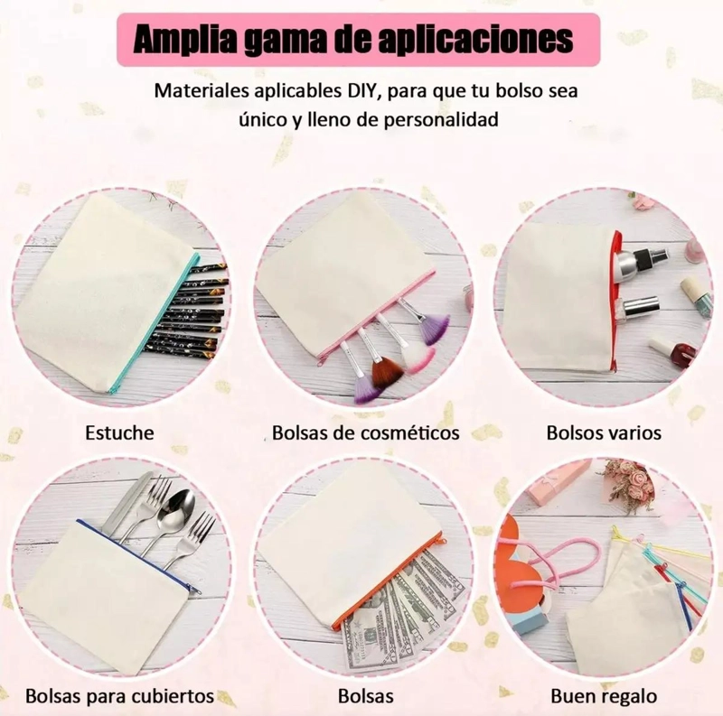 ESTUCHE COSMETIQUERO LONA 20X14CM PERSONALIZABLE - 3