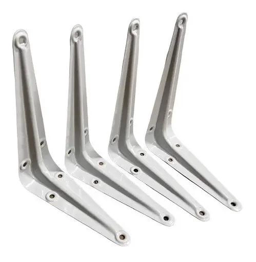 SET DE 4 ESCUADRAS METALICAS BLANCAS PARA ESTANTES 20 X 25 CM - 2