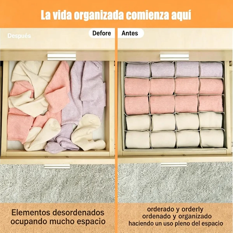 ORGANIZADOR DE CAJONES PARA CALCETINES Y ROPA INTERIOR - 2