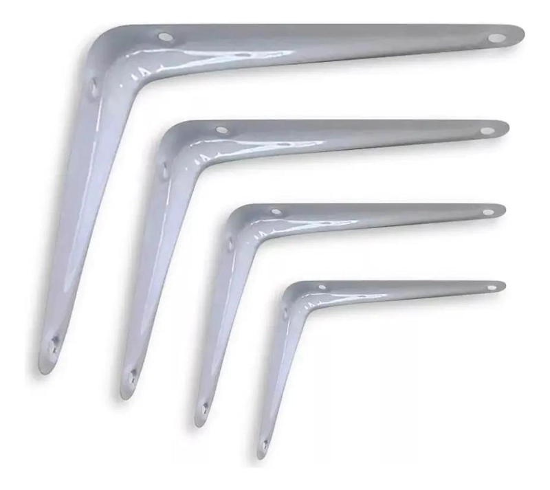 ESCUADRAS METALICAS BLANCAS PARA REPISAS 15X20CM - 3