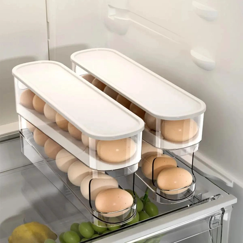 HUEVERA ORGANIZADORA TRANSPARENTE APILABLE PARA HUEVOS - 2