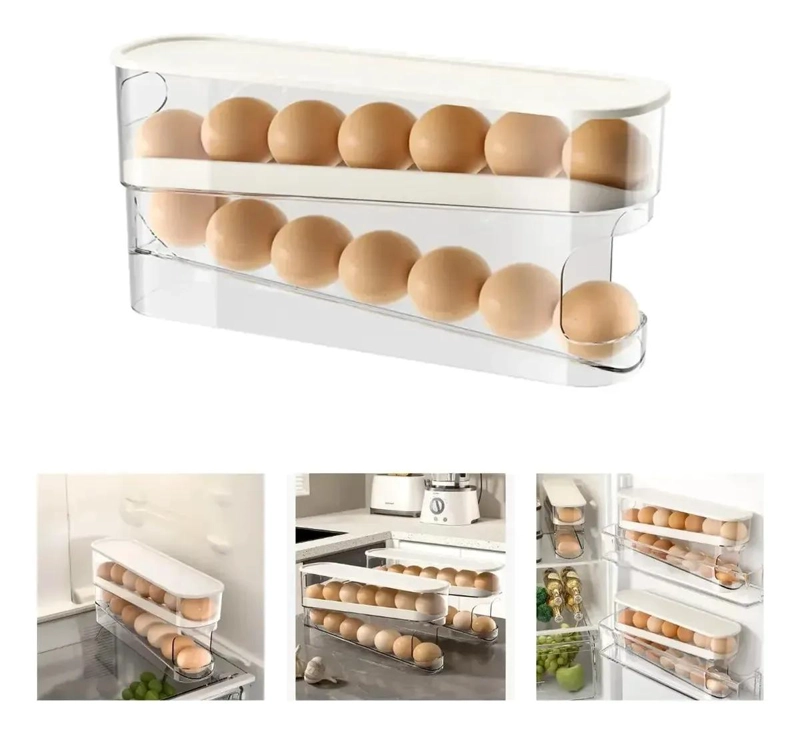 HUEVERA ORGANIZADORA TRANSPARENTE APILABLE PARA HUEVOS - 4
