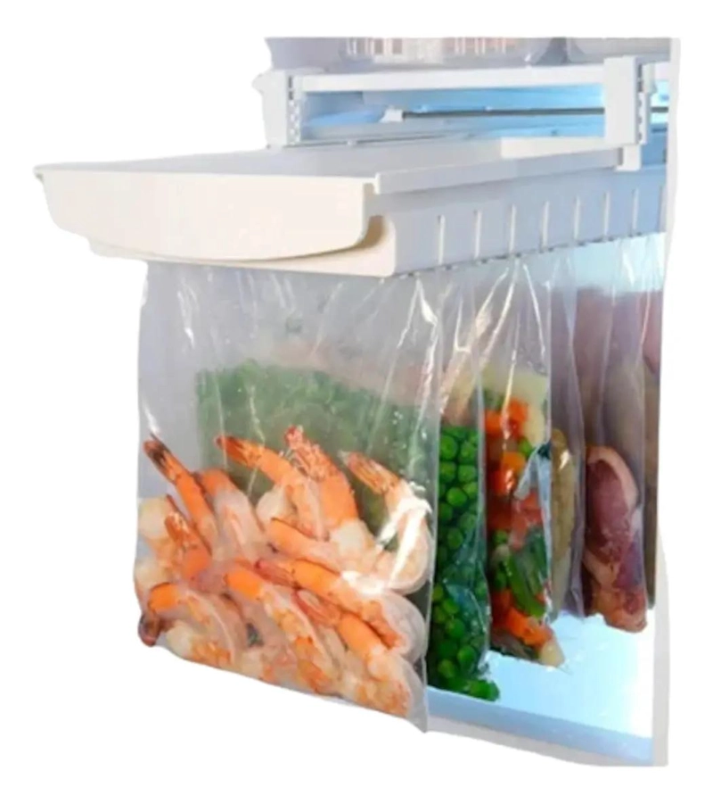 ORGANIZADOR DE BOLSAS ZIP PARA REFRIGERADOR CON RIELES - 1