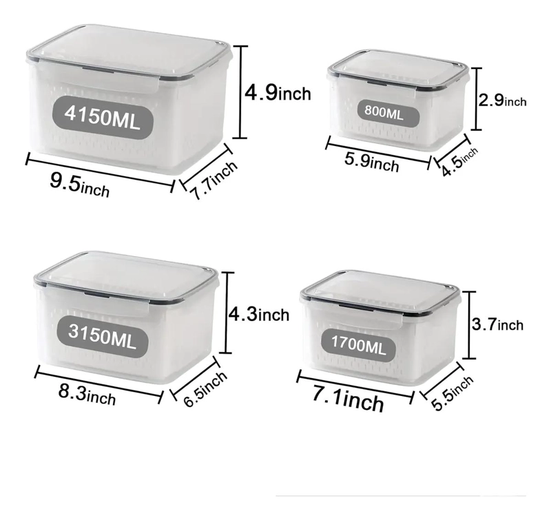 SET DE 4 ORGANIZADORES PARA REFRIGERADOR Y DESPENSA - 3