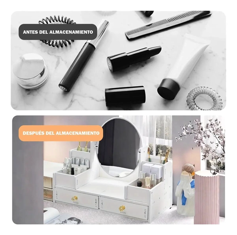 ORGANIZADOR DE MAQUILLAJE CON MULTIPLES CAJONES Y COMPARTIMENTOS - 7