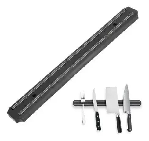 BARRA MAGNE TICA PARA CUCHILLOS DE COCINA 50 CM COLOR NEGRO - 1